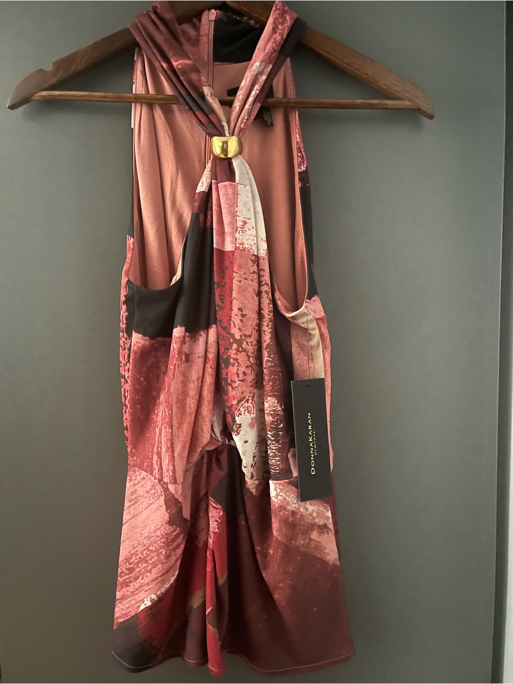 Donna Karan Rose-Multi Twist Halter Camisole - Picture 3 of 5